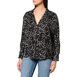 s.Oliver BLACK LABEL Blouse met lange mouwen, loose fit, dames, 2-kleurige bloemen