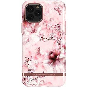 Richmond & Finch Hoesje compatibel met iPhone 11 Pro, roze bloem marmeren behuizing 6,1 inch volledige beschermhoes