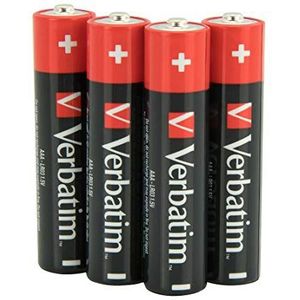 VERBATIM 4 x AAA Premium alkaline batterijen I 1,5 V I AAA-LR03 Micro I AAA-batterijen I batterijen voor MP3-speler, camera, afstandsbediening, scheerapparaat en meer I Premium alkaline batterij I