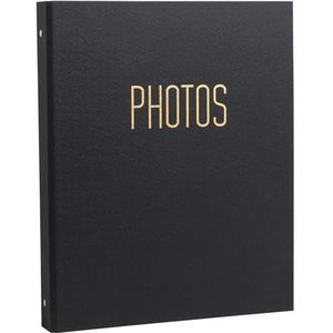 Exacompta - Art. 17601E - Fotoalbum Office By Me - 120 foto's - 60 zwarte pagina's - formaat 32 x 26 cm - omslag van gestructureerd papier met glanzende reflecties - gouden markering - zwart