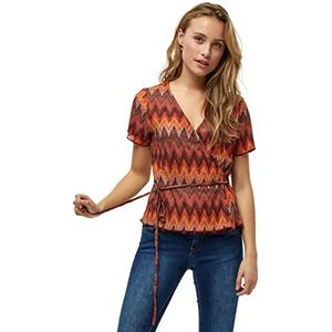 Desires Baily Wrap T-shirt croisé pour femme, Orange (6530s Mango Orange Stripe), M