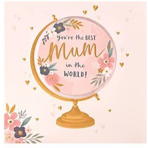 UK Greetings Carte de fête des mères avec enveloppe – Motif globe