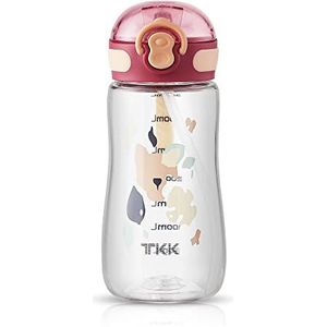 TKK drinkfles voor kinderen met rietje, 350 ml, Tritan, BPA-vrij, rood