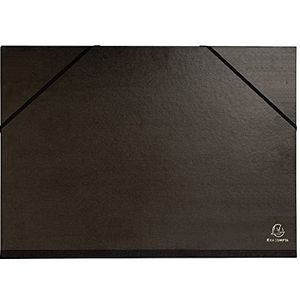 Exacompta - Ref. 548000E - 1 x Zwart gelakt kartonnen tekenmap met elastieken 32 x 45 cm - Voor A3 formaat - zwart
