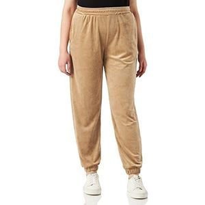 Urban Classics Dames High Waist Ball Velvet Sweat Pants Dames, Zacht taupe