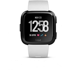 Fitbit Versa - Smartwatch vorm, sport en wellness: meer dan 4 dagen batterijduur, waterdicht, hartslagmeting, zwart/wit