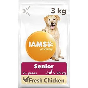 IAMS For Vitality Senior Hondenvoer droog - droogvoer voor oudere honden vanaf 7 jaar, geschikt voor grote honden, 3 kg