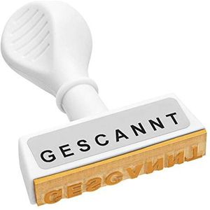 Wedo 19333 gescannerde kunststof stempel afdruk breedte: ca. 45 mm, schrijfhoogte 5 mm, ergonomische handgreep, wit