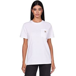 Carhartt Carhartt K87 dik T-shirt met korte mouwen en zak, losse pasvorm, dames-T-shirts (1 stuk), Wit.