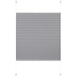 Deco Company Plissé met klem, polyester, grijs, 90 x 130 cm