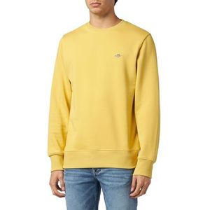 GANT Reg Shield sweatshirt met ronde hals en logo voor heren, Park geel
