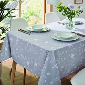 Catherine Lansfield Katoenen tafelkleed, bloemenpatroon, grijs, 137 x 229 cm