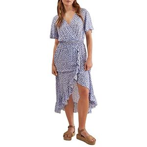 Women'secret Robe Midi Plissé Fleurs Bleu Femme, Imprimé bleu, XL