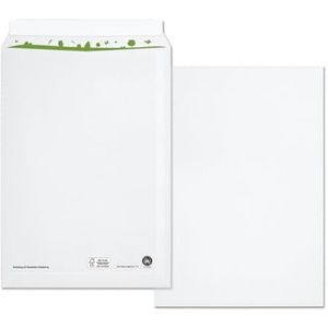 BeECO Verzendtassen, C4, 100% gerecycled papier, 324 x 229 mm, 100 g/m², wit, 250 stuks