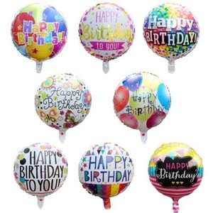 Happy Birthday folieballonnen, 45,7 cm, 24 stuks, kleurrijke bloemenballonnen voor verjaardagsfeesten, decoratiebenodigdheden (23SD)
