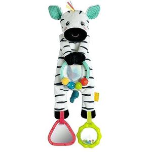 Fehn Bean Bag Zebra Motorisch speelgoed met parelring voor kinderwagen, wieg en reiswieg, granulaatvulling om aan te raken en te grijpen, speelgoed voor baby's en kinderen vanaf 0 maanden