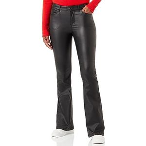 VERO MODA Vmscarlet Mr Sk Noos Damesbroek met uitlopende pijpen, zwart. Details: gecoat