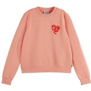 Scotch & Soda Chest Artwork Regular Fit Sweatshirt Trainingspak voor dames, Perzikroze 636, S