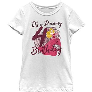 Disney Prinses A Dreamy 4e Birthday Girls T-shirt, wit, XS, Wit