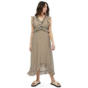 Peppercorn Nadialine jurk met ruches voor dames, Blauw (1112p Angle Blue Print)