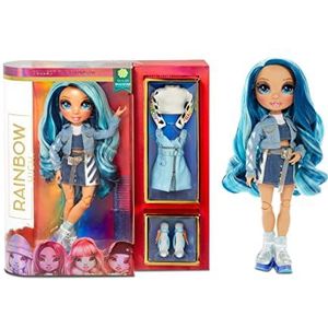 Rainbow High modepop - Skyler Bradshaw - Pop in blauw thema met luxueuze outfits, accessoires en standaard - Serie 1 - Perfect voor meisjes van 6 jaar en ouder