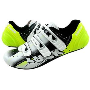 LUCK EVO rode fietsschoenen voor heren met carbonzool, zeer stijf en licht en drievoudige klittenbandsluiting voor dames