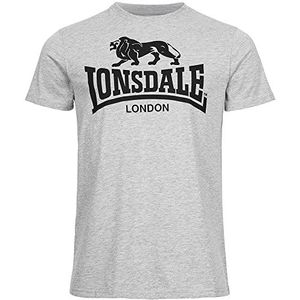 Lonsdale London shirt met bandjes voor heren met logo, Marl Grey