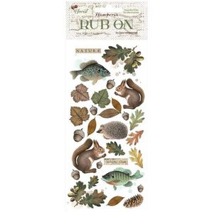 Stamperia Rub On Forest transferfolie, 10,2 x 21,6 cm (b x l), ideaal voor knutselen, knutselprojecten, dierendecoratie