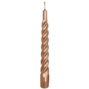 Metalen tortillon kaarsen Ø 2,2 cm H. 21 cm - 3 stuks - roségoud