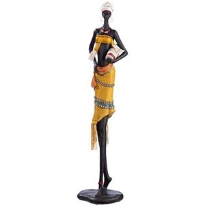 GILDE XXL Afrikaanse sculptuur Afrika deco deco figuur Afrika hars decoratie Afrika stijl hoogte 61 cm