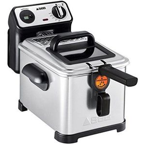 Seb Filtra Pro Friteuse, semi-professioneel, 4 l, friet, kip, capaciteit 1,3 kg, afneembare container, verstelbare thermostaat, 2300 W, roestvrij staal FR518100, metaal