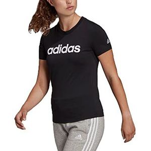 adidas W Lin T-shirt (korte mouwen) voor dames (1 stuk), Zwart/Wit