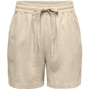 JdY Jdysay Hw Linen String WVN Noos Damesshorts, Oatmeal/details: mix, XL