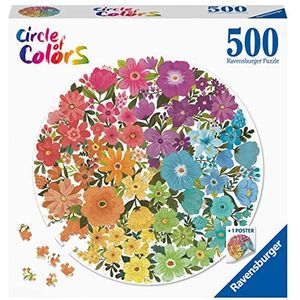 Ravensburger - Puzzel voor volwassenen - ronde puzzel 500 p - Bloemen (Circle of Colors) - 17167