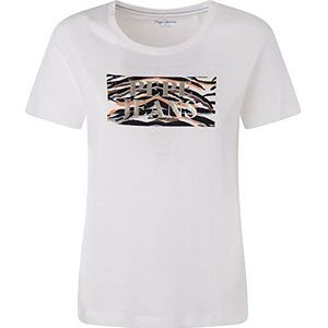 Pepe Jeans Caitlin T-shirt voor dames, 800 wit