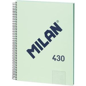 MILAN® Cahier à spirales, papier quadrillé, 80 feuilles A4, série 1918, vert