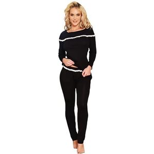 KALIMO Ensemble pyjama pour femme en viscose Sumba Noir L, Noir, L