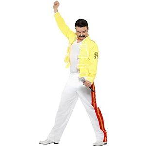 Smiffys Licenciado oficialmente Freddie Mercury Queen, geel kostuum met jas en broek