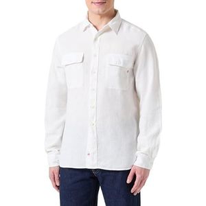 Replay Chemise en lin pour homme coupe droite, Blanc naturel (011)., M