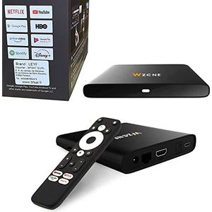 Leyf 4K Android TV Box Original gelicentieerd door Google LLC en Netflix, Disney, Prime Video WiFi, Type-C, HDMI 2.1, USB 3.0, Ethernet, MicroSD / Smart TV, Chromecast, YouTube