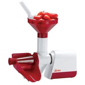 Ardes AR74AM80 Elektrische tomatenpers, met roestvrijstalen filter, 130 W, rood/wit