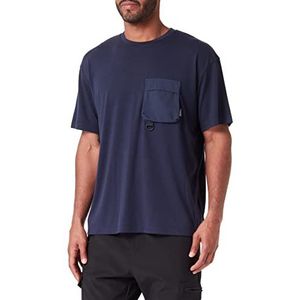Jack Wolfskin Soie Vague T-shirt pour homme, Bleu foncé, XL