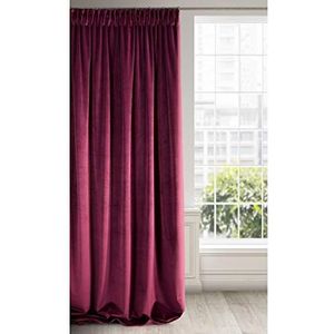 Eurofirany Ria Gordijn Fluwelen Bordeaux Fluwelen 1 st. Zacht lint Elegant Hoogwaardig Glamour Slaapkamer Woonkamer Lounge, 140x270cm