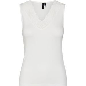 VERO MODA Vmrosa Sl Ga JRS Noos Top à col en V pour femme, Blanche-neige, S