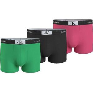 Calvin Klein Set van 3 boxershorts voor heren, Veelkleurig (Island Green Black Fuchsia)