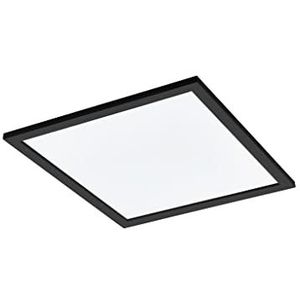 EGLO Salobrena-C Plafondlamp, ledpaneel met afstandsbediening, dimbare plafondlamp van aluminium zwart en kunststof wit, warmwit - koud, RGB, 45 cm
