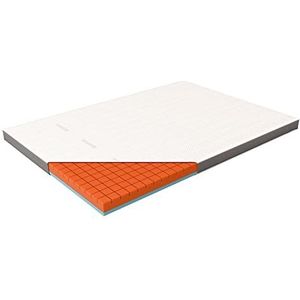 Genius eazzzy Premium kubus matrastopper, 140 x 200 cm, hoogte 9 cm, ergonomische matrastopper, 2-in-1 omkeerbaar, met stevige en zachte kant, ademende mesh-overtrek, met hoeklussen,