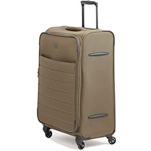 BIBA Reiskoffer type trolley, lila G-koffer, trolley-handvat, ritssluiting, polyester, Khaki (stad), Koffers en trolleys