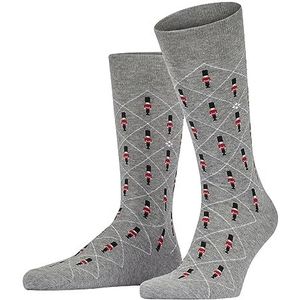 Burlington Heren Guard sokken, ademend, duurzaam, biologisch, versterkt katoen, duurzaam, zacht, platte teennaad, fantasiepatroon, argyle, eenheidsmaat, cadeau-idee, 1 paar, Grijs (Light Grey 3400)