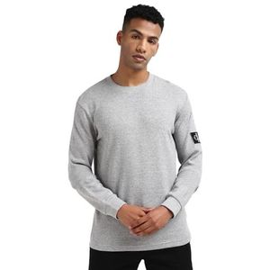 Calvin Klein Jeans Badge Waffle Ls Tee J30j323485 T-shirt L/S heren, Grijs (Chinees Grijs)